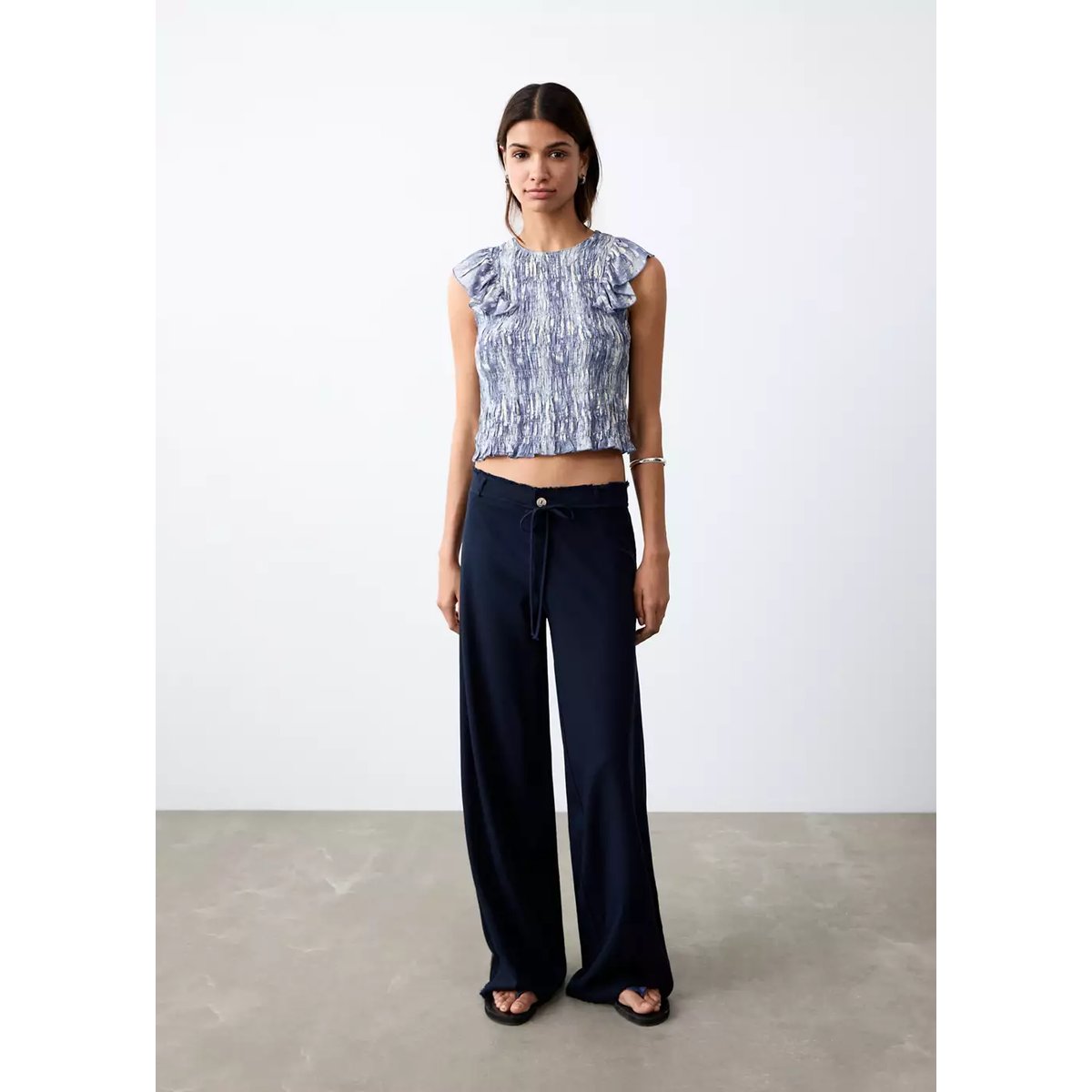Haut imprimé tie-dye bleu, MANGO TEEN