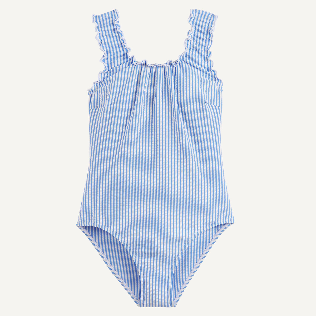 Maillot de bain 1 pièce rayé rayé blanc/bleu, LA REDOUTE COLLECTIONS