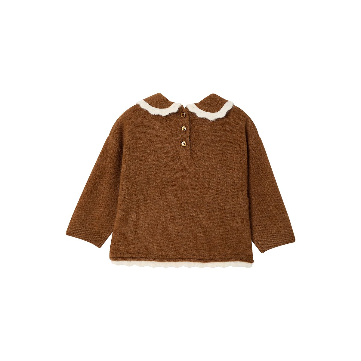 Pull col claudine marron, VERTBAUDET