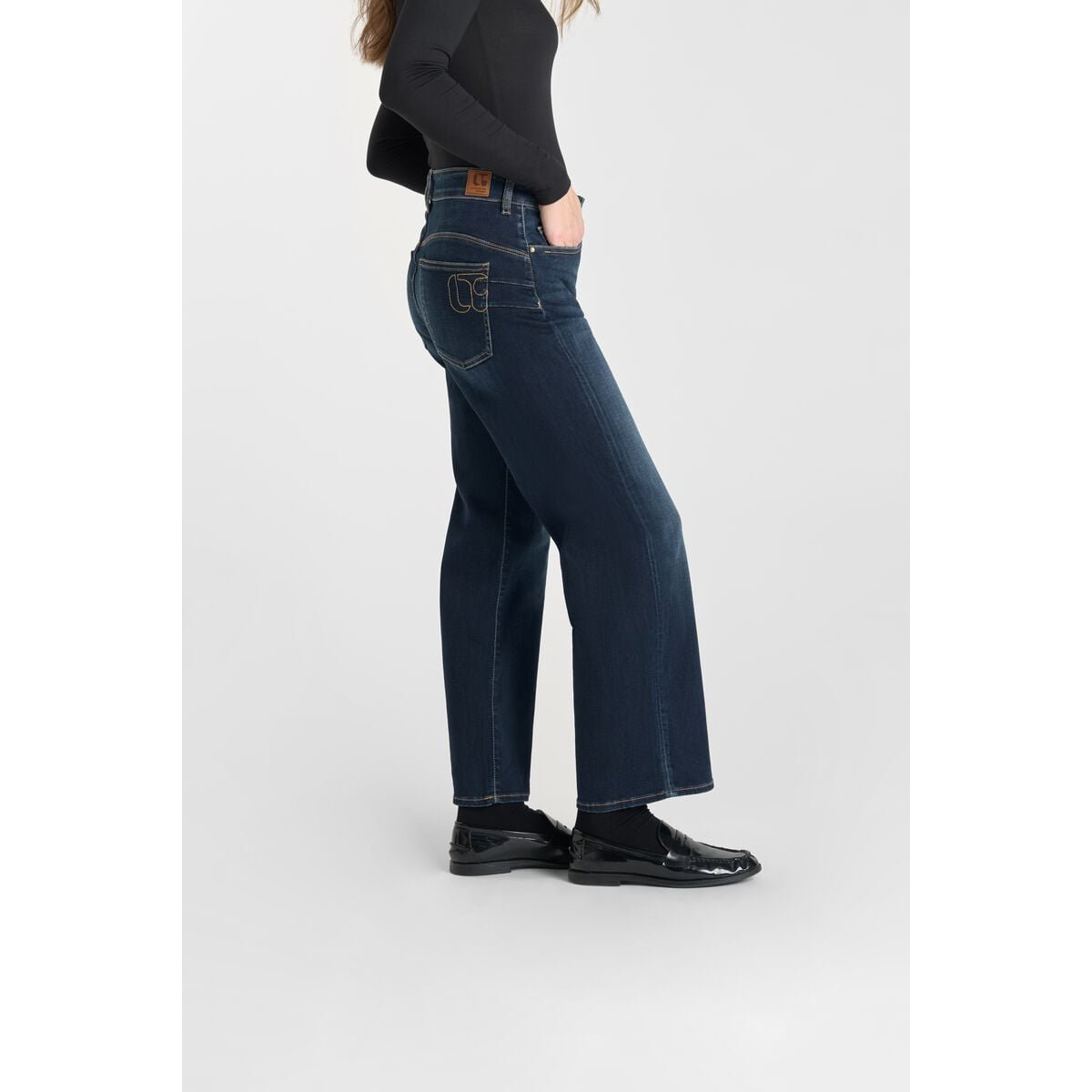 Jeans loose, large pulp wide leg , 7/8ème blue, LE TEMPS DES CERISES