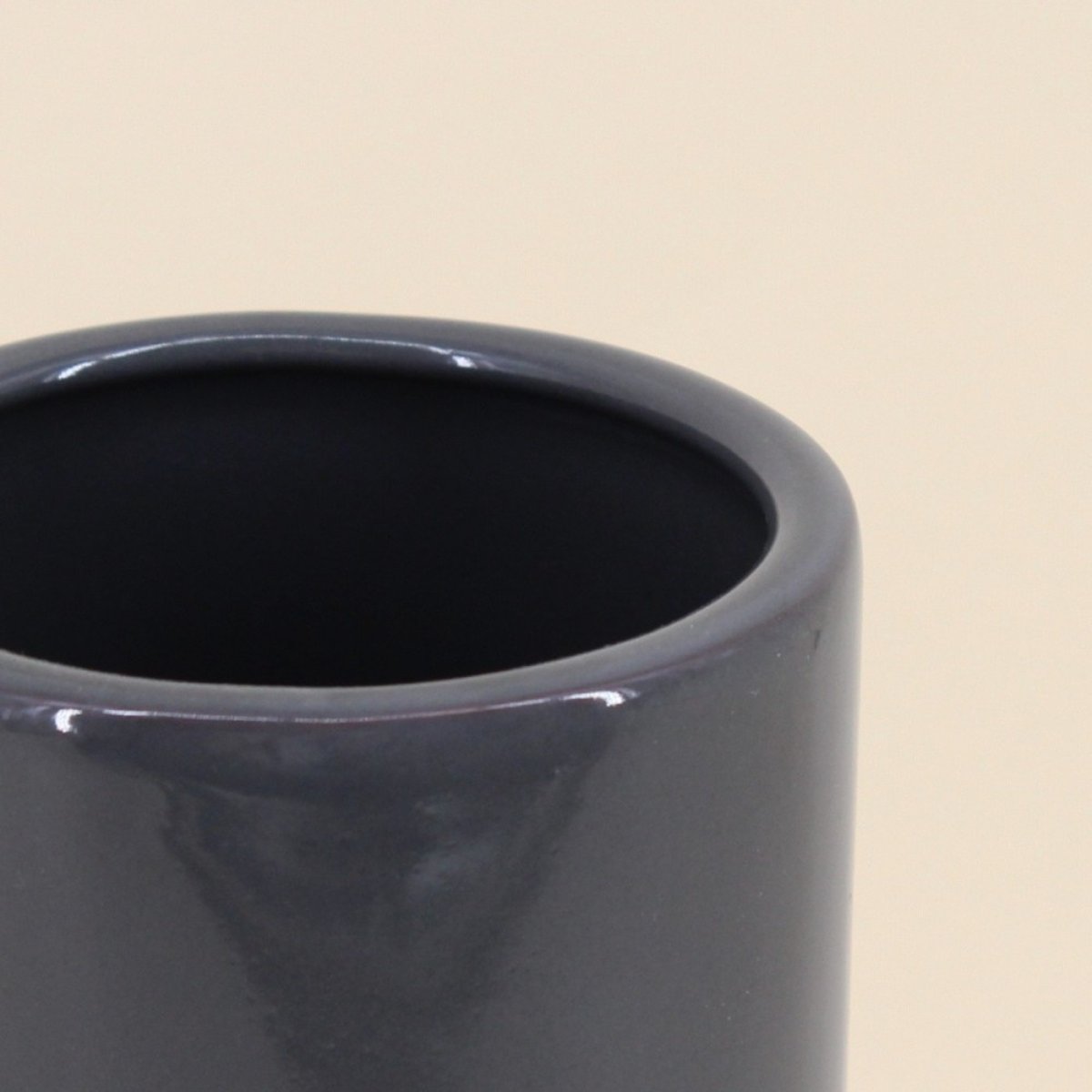 Vase tube en céramique, H25cm gris, ORNAMI