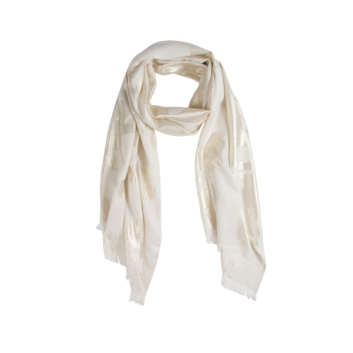 Foulard fils métallisés ivoire, MORGAN
