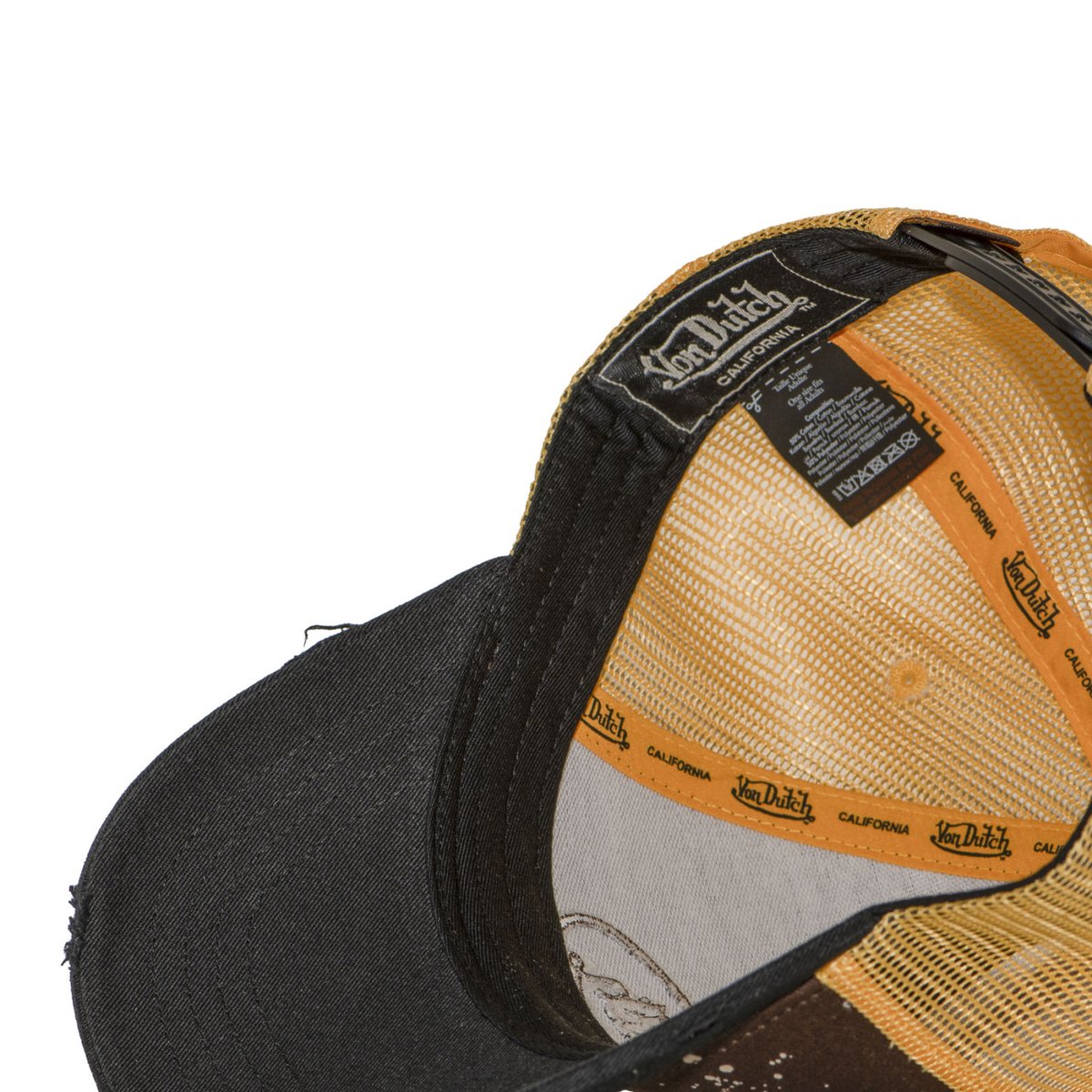 Casquette Trucker TAG noir/marron/jaune/beige, VON DUTCH