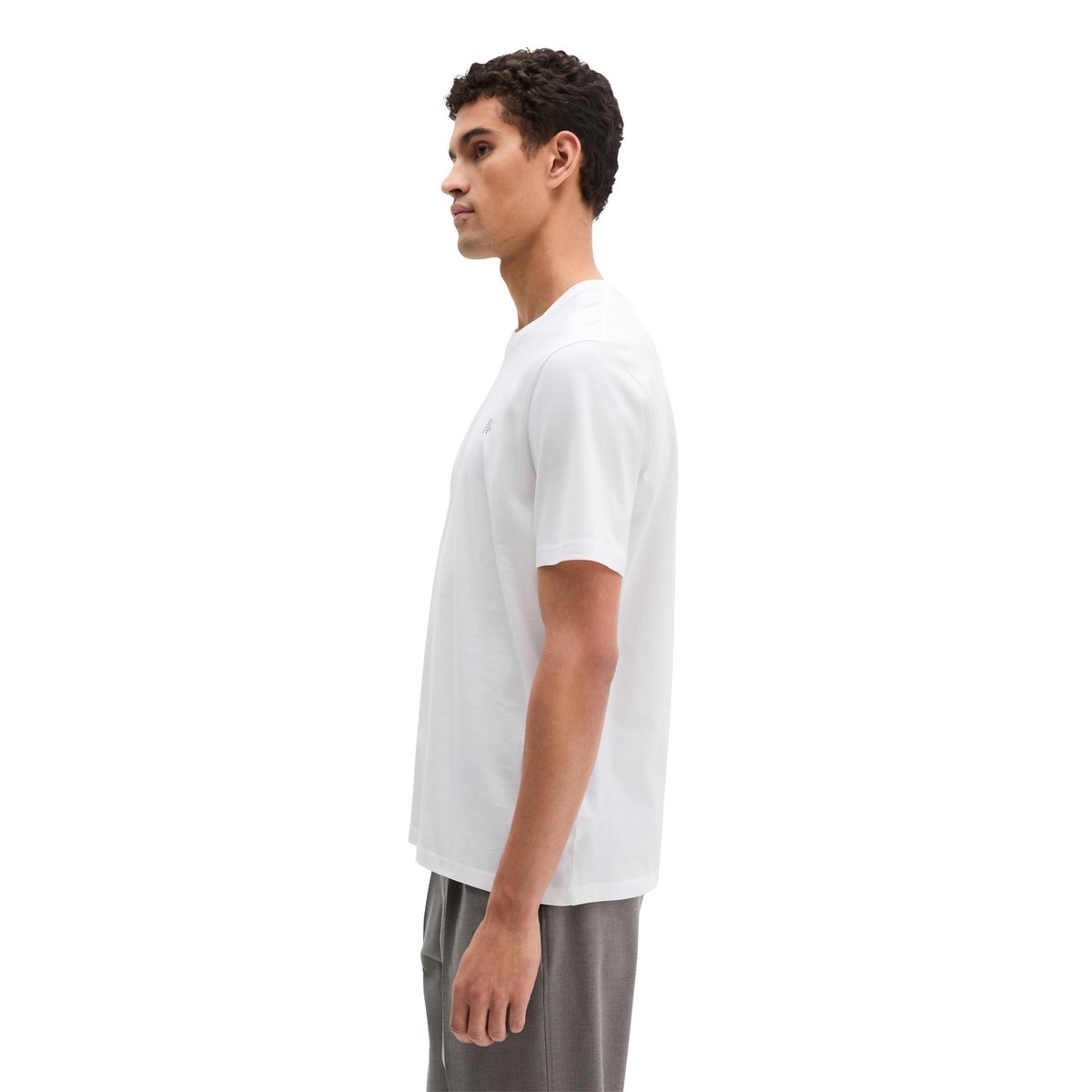 Lot de trois t-shirts col rond regular en pur coton bio blanc, MARC O'POLO