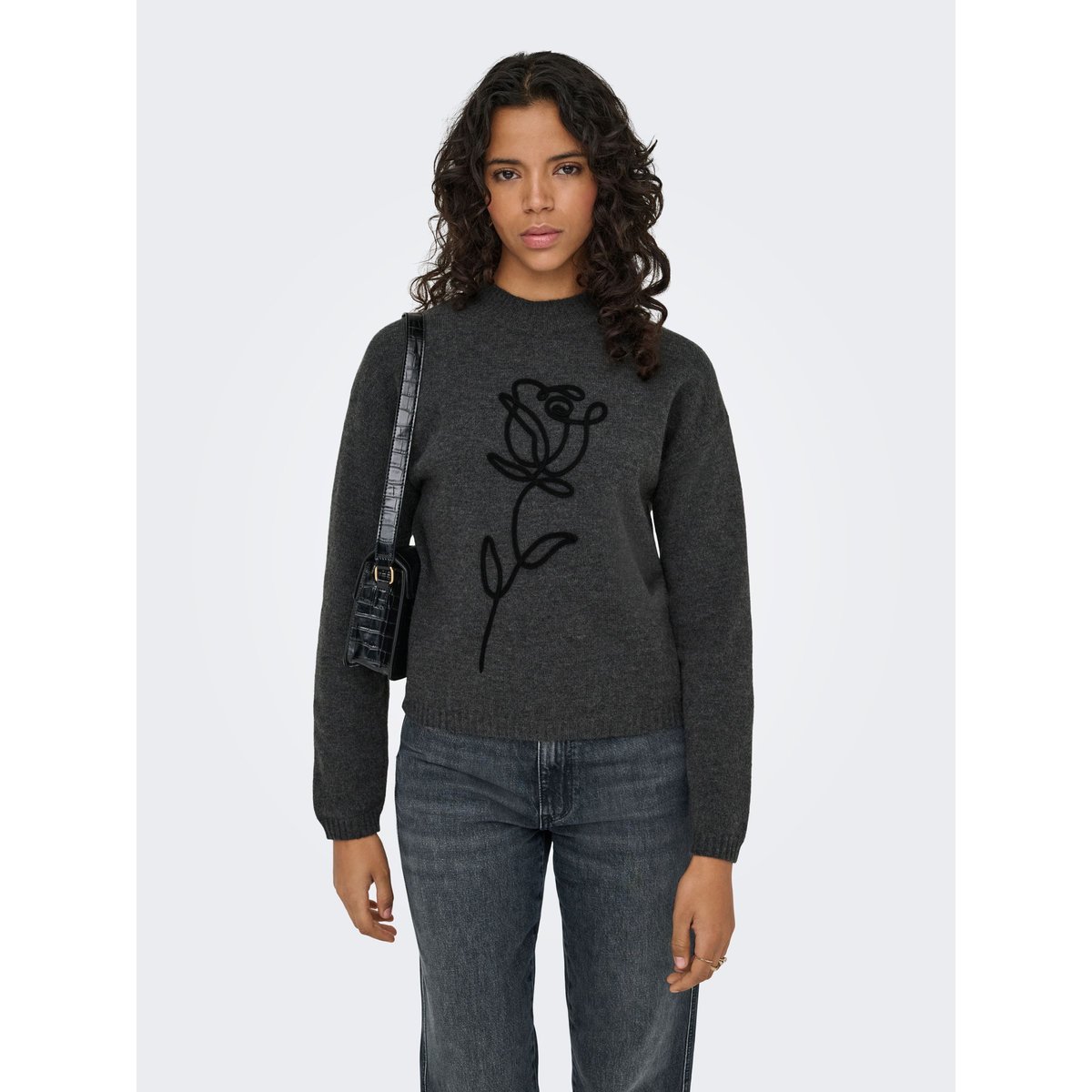 Pull En Maille medium grey melange, ONLY
