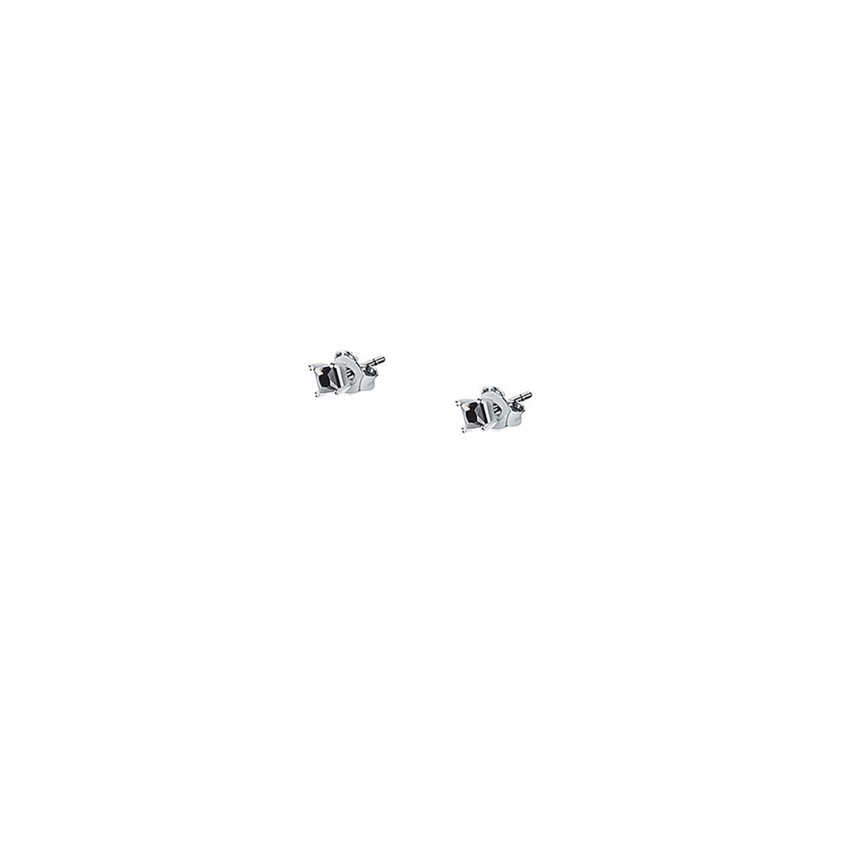Boucles d'oreilles en Argent/oxyde de zirconium De Zirconium et Oxyde de zirconium argent et noir, CLEOR