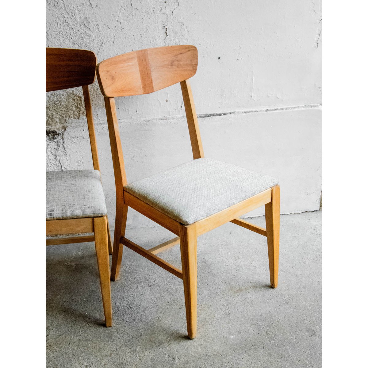 Lot de 4 chaises en chêne clair Alma N°1400 - Bon état bois clair, DEBONGOUT