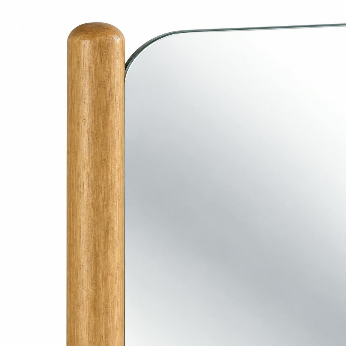 Miroir d'entrée vertical - baguettes latérales bois IENA bois naturel, PIER IMPORT