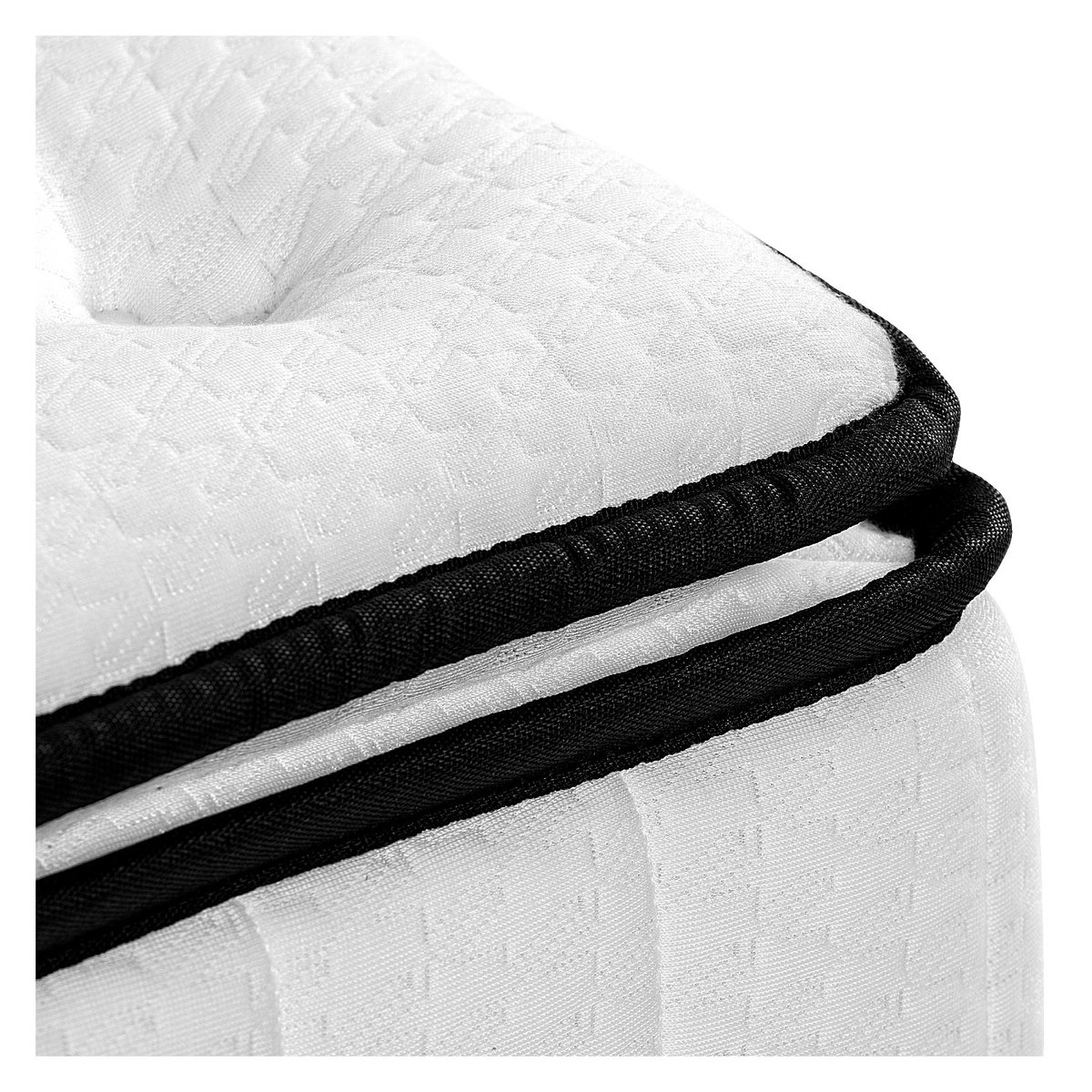 Matelas hybride ressorts ensachés et mousse à mémoire de forme avec surmatelas HYBRIDE EXCELLENCE blanc, HABITAT