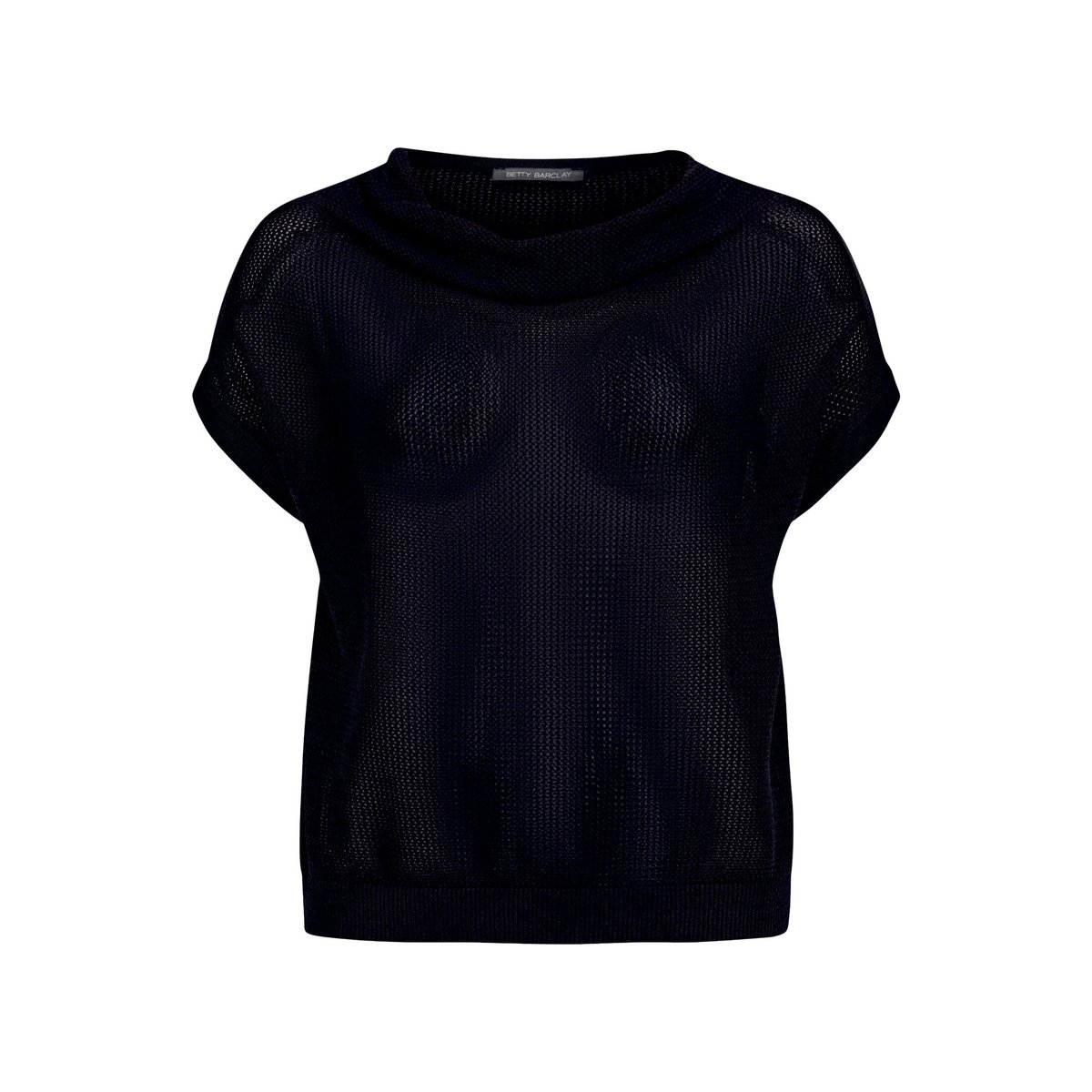 Pull-over en maille ajourée à encolure bénitier dark sky, BETTY BARCLAY