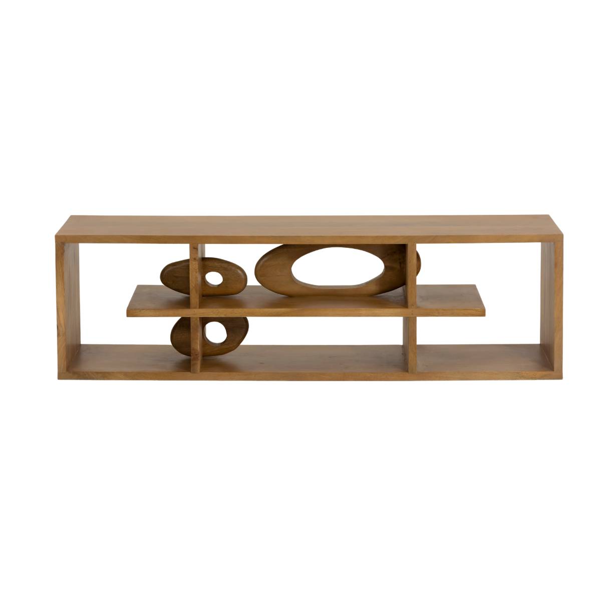 Meuble TV en bois de manguier ALWEN bois clair, MADE IN MEUBLES