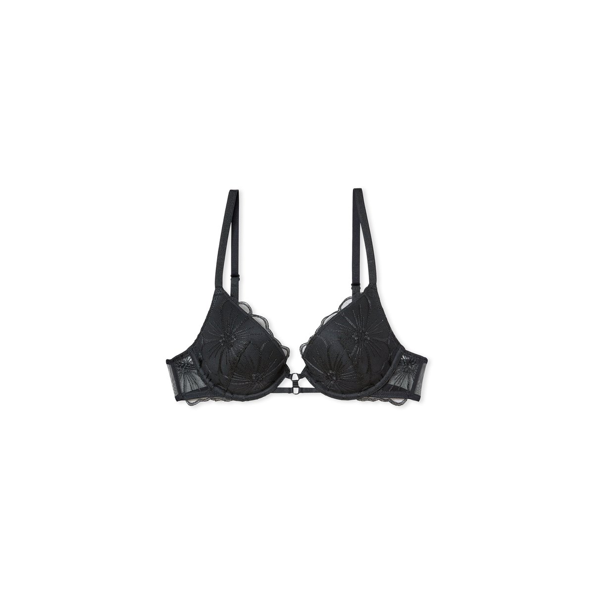 Soutien-gorge N.2 - Le push-up plongeant avec broderie DALHIA noir, ETAM