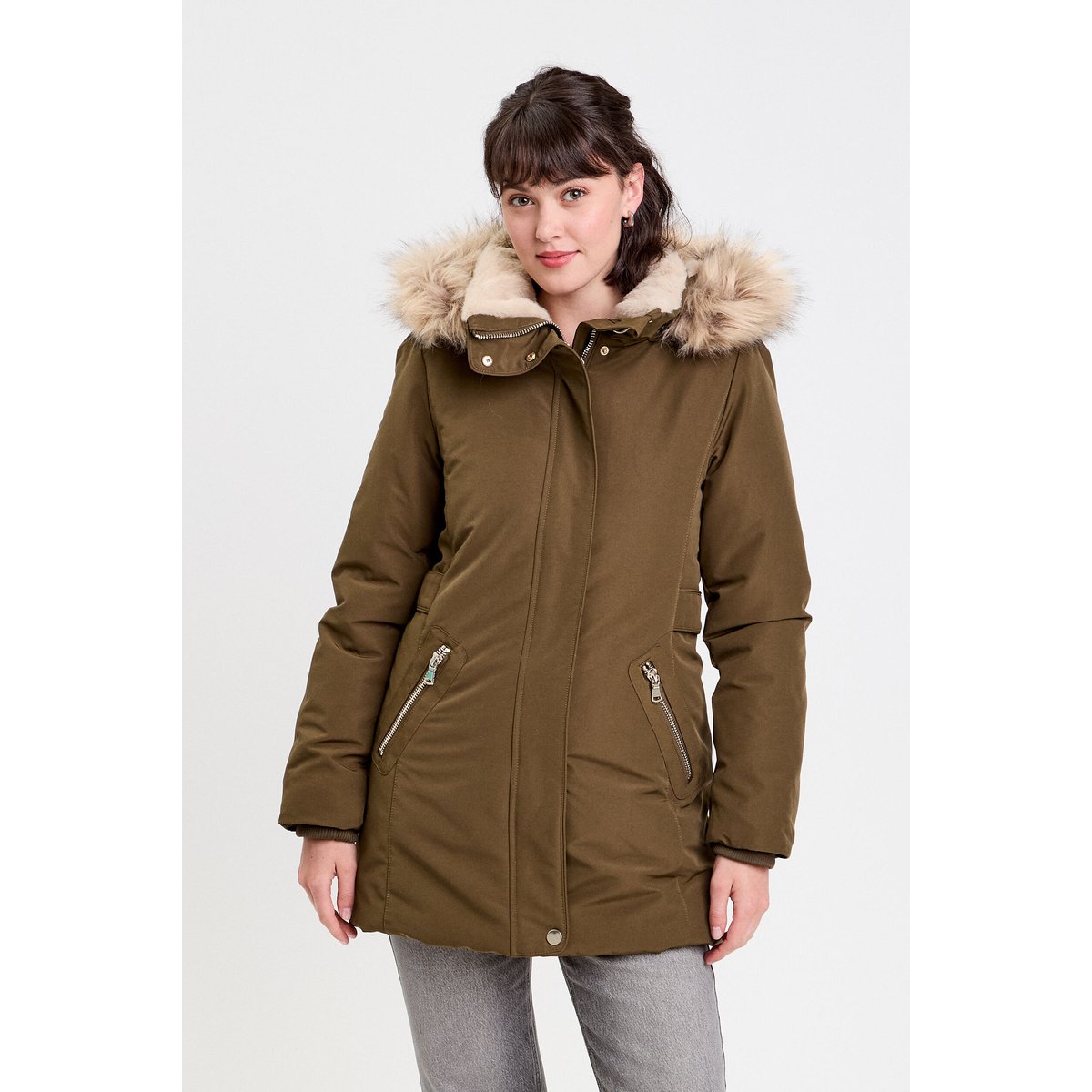 Parka à capuche vert kaki, CACHE CACHE