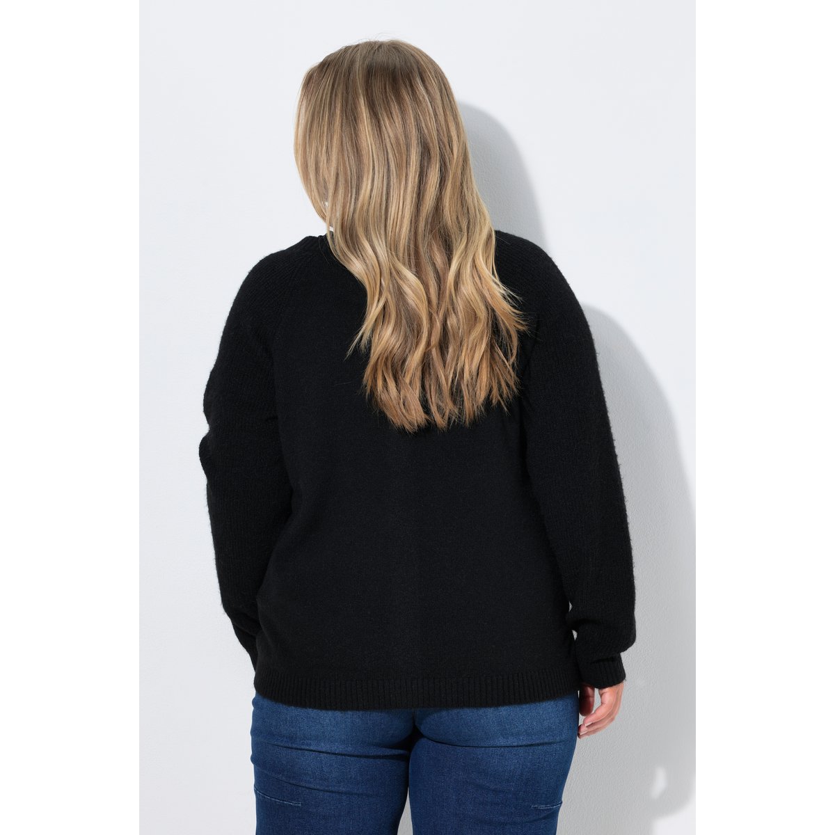 Cardigan chiné, encolure ronde noir, ULLA POPKEN