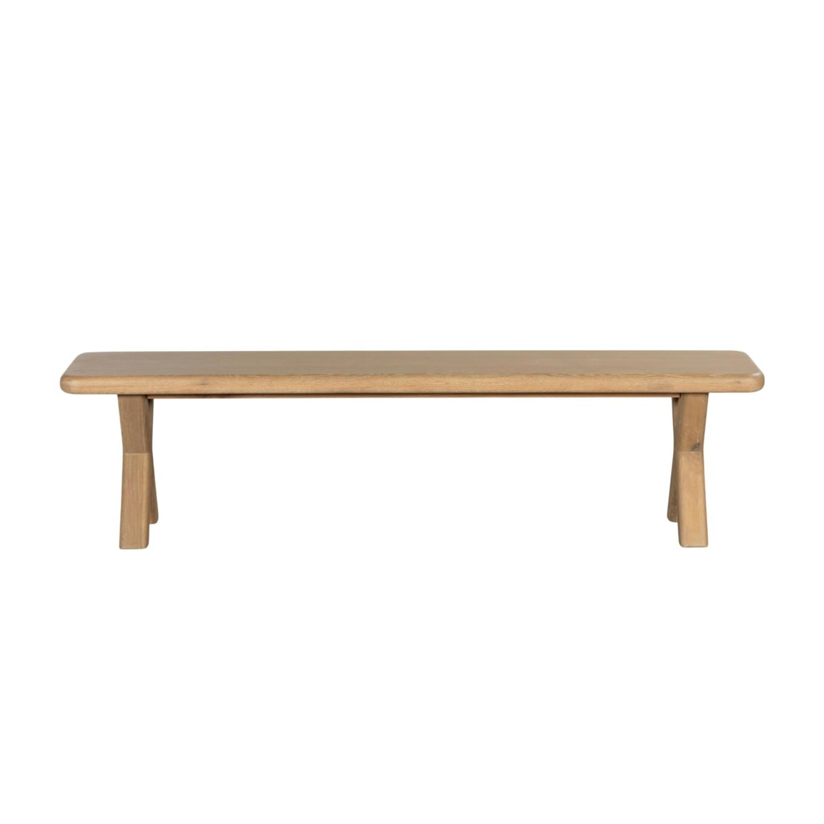 Banc de salle à manger bois pieds en croix 220 cm ASTER bois naturel, PIER IMPORT