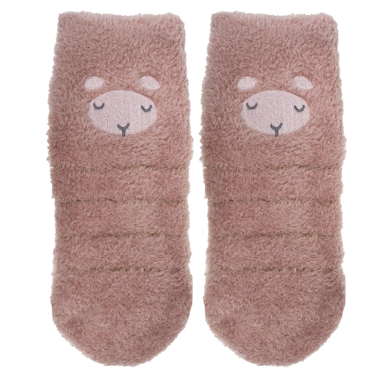 Chaussettes anti-dérapantes mouton blush en maille rose, ISOTONER