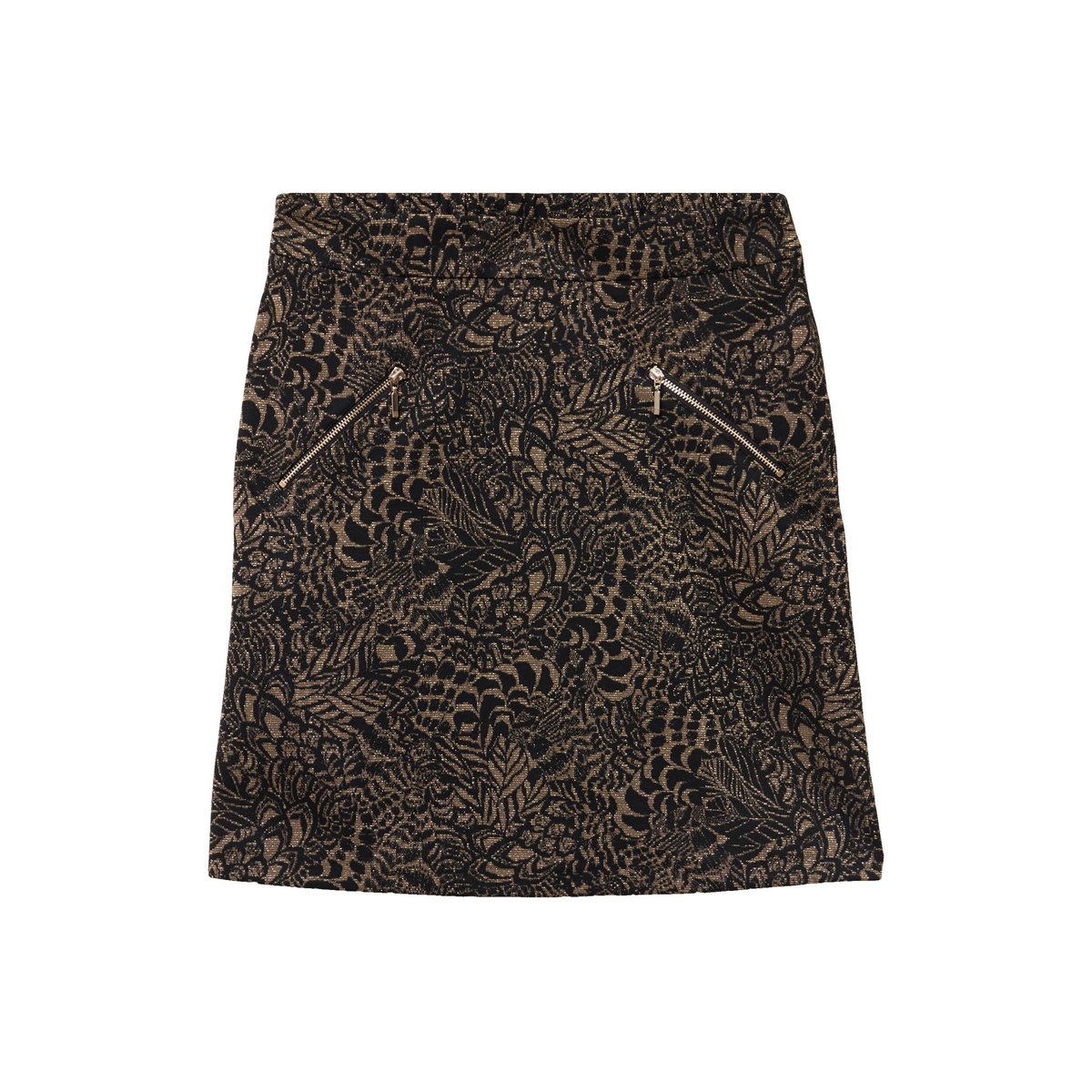 Jupe jacquard courte vert kaki, BREAL