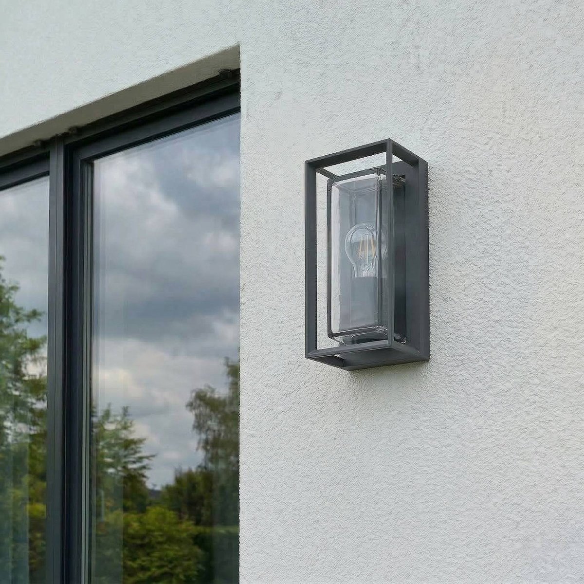 Applique extérieure en aluminium moderne anthracite, ARCCHIO