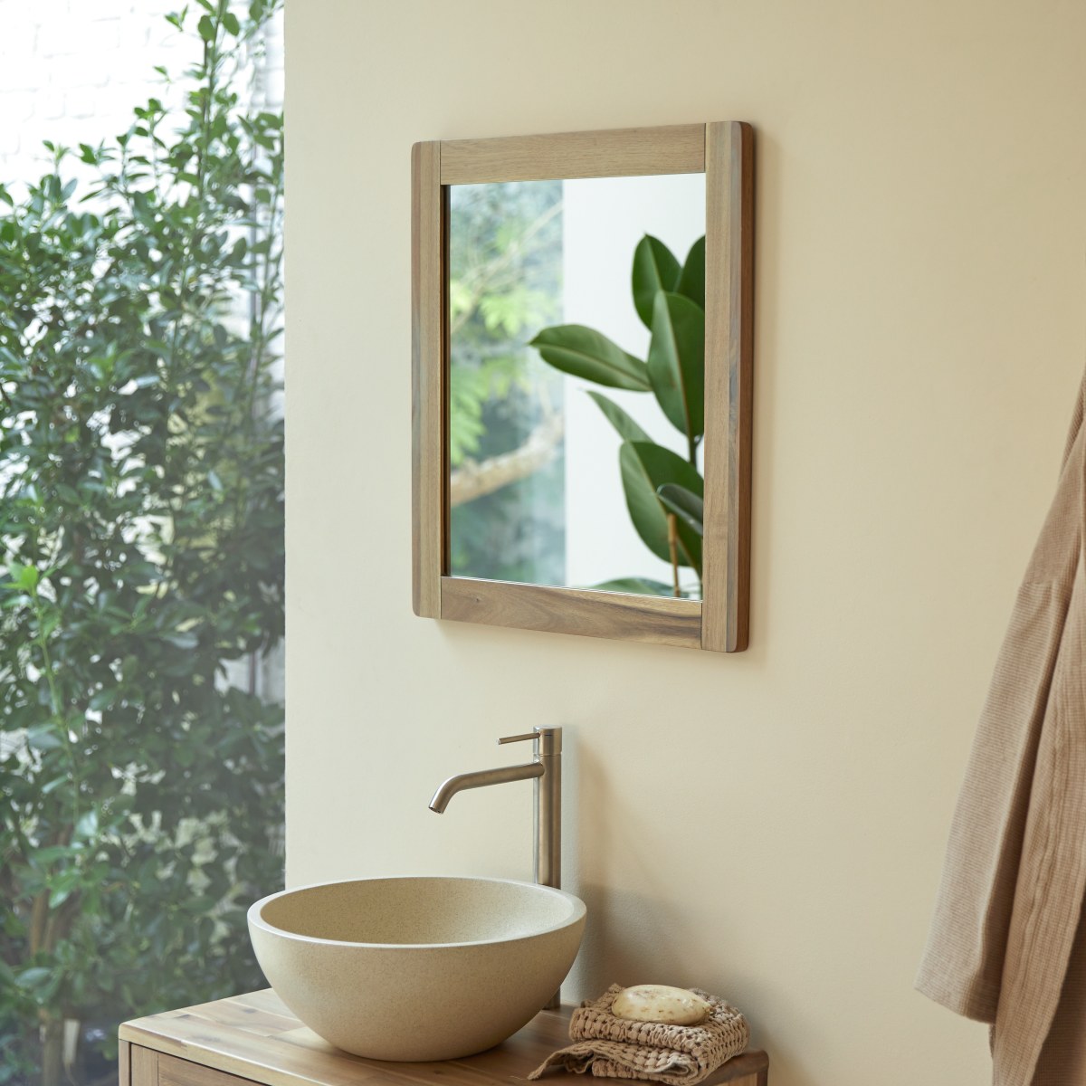 Miroir en Acacia massif, LILA naturel, TIKAMOON