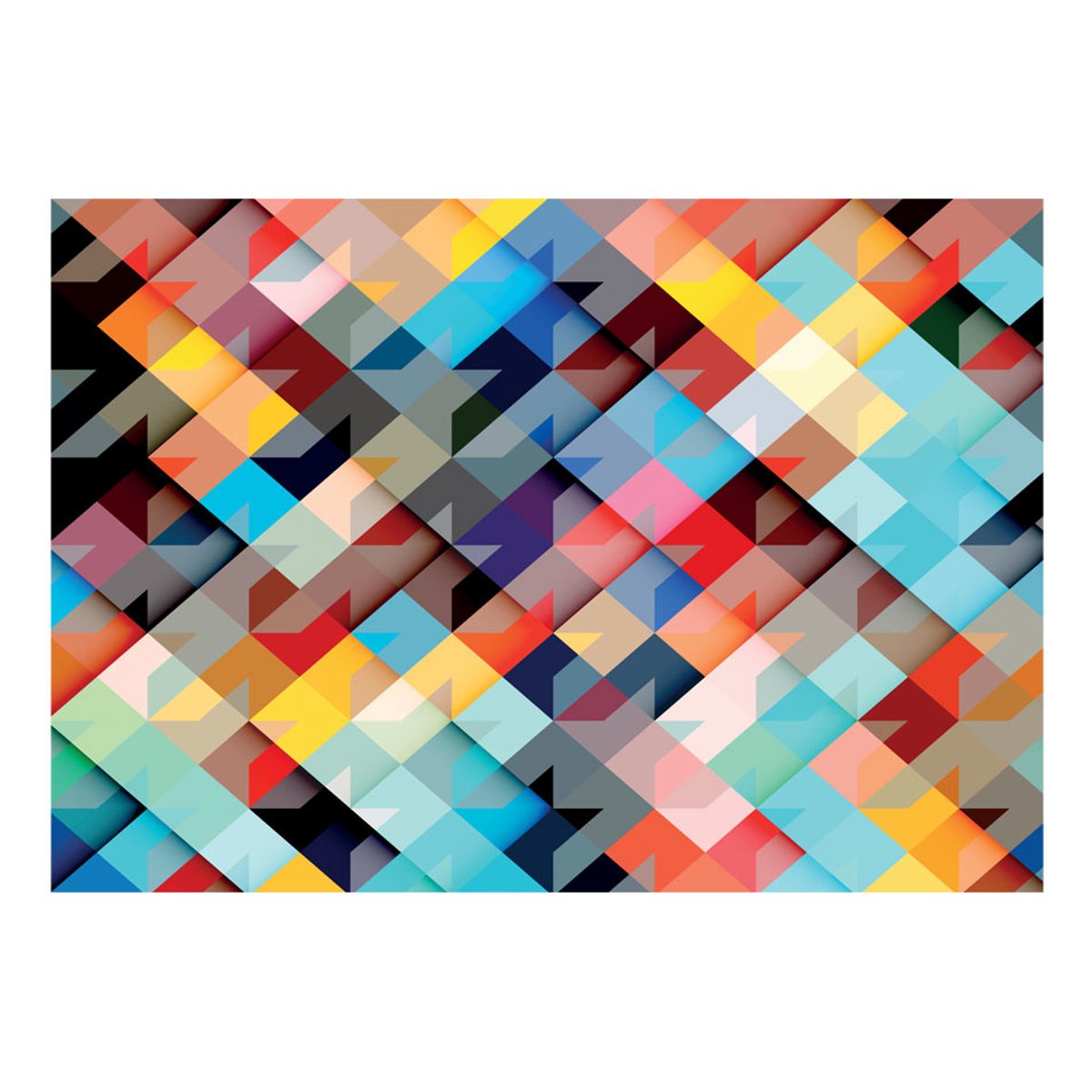 Papier peint intissé panoramique Colour Patchwork noir, EDEN