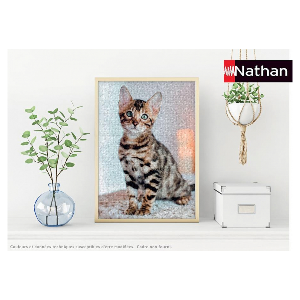 Puzzle 500 p chaton bengal couleur unique, NATHAN
