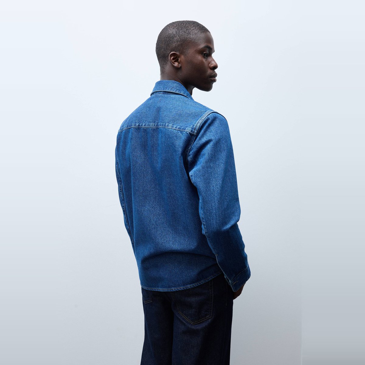 Surchemise en jean en coton light blue stone, MONOPRIX