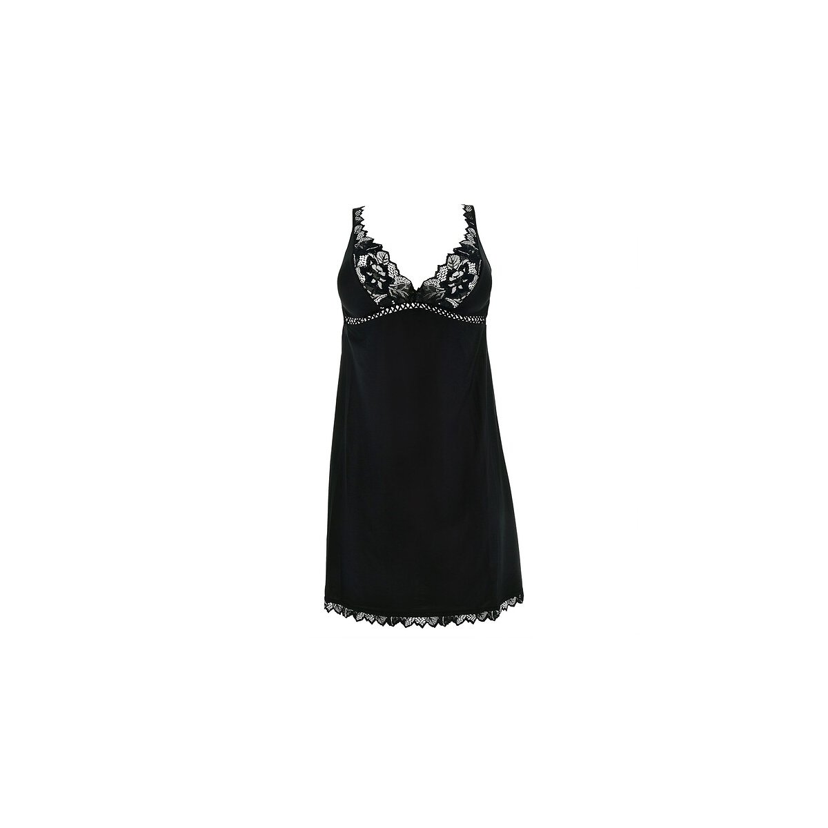 Nuisette dentelle et micro Arum noir, SANS COMPLEXE