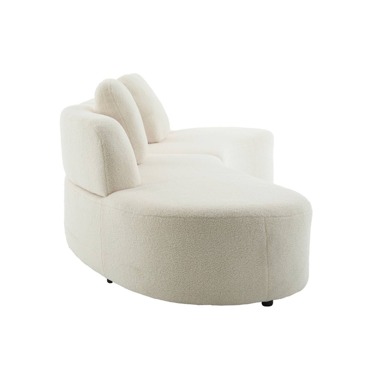Canapé virgule organique 5 places bouclette  WAVE crème, SWEEEK