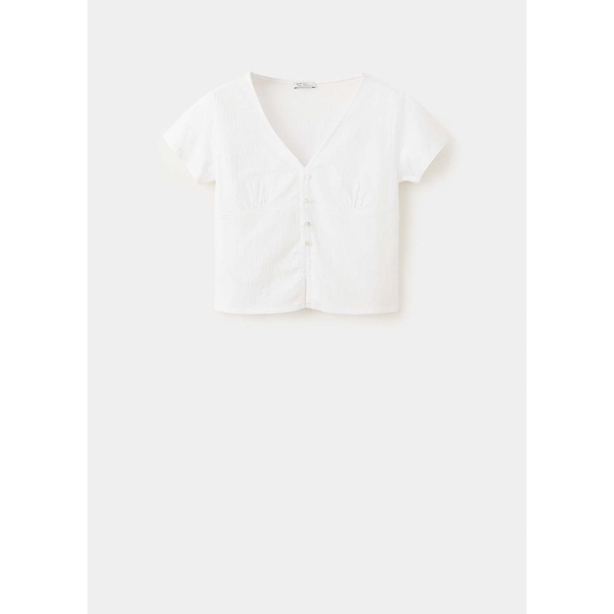 Blouse en coton détails boutons blanc cassé, MANGO TEEN