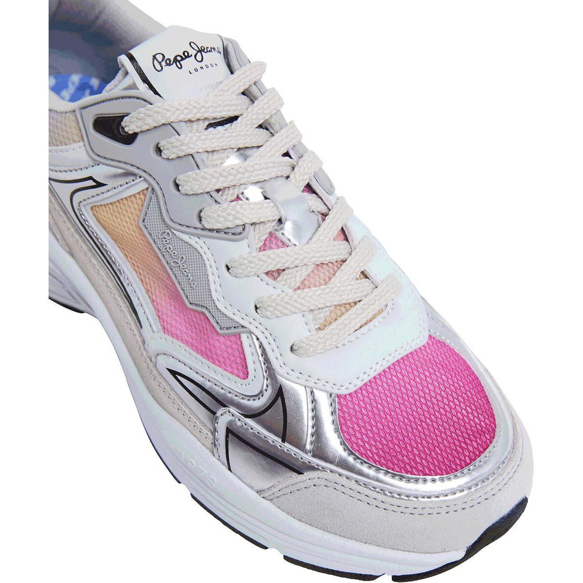 Baskets Dave Colors argenté/rose, PEPE JEANS