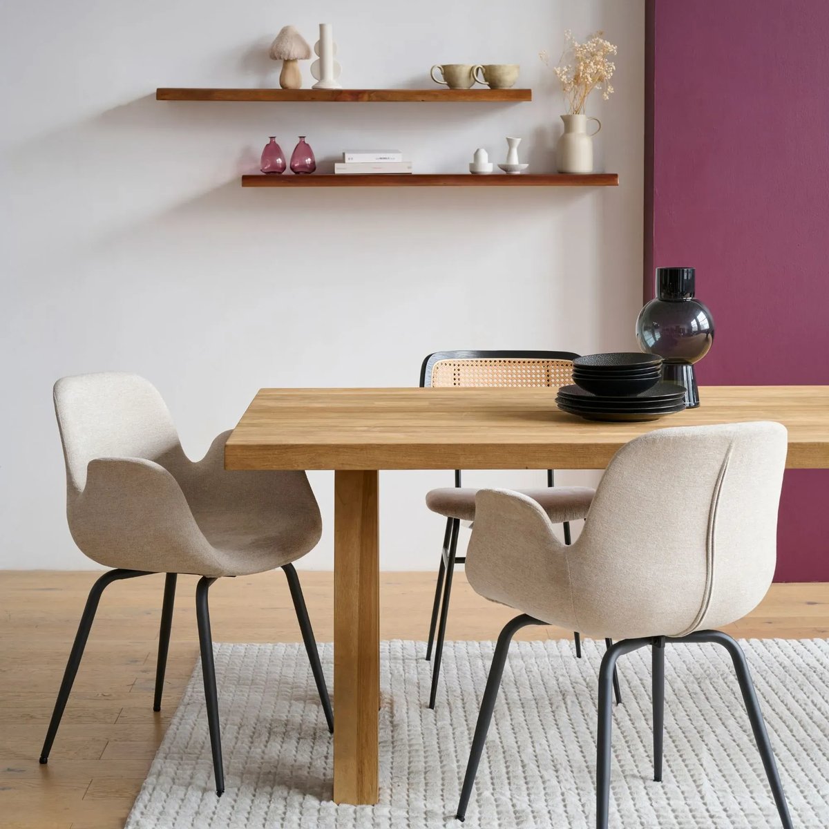 Chaises de salle à manger à accoudoirs beige clair (lot de 2) - BETINA beige, HELLIN, DEPUIS 1862