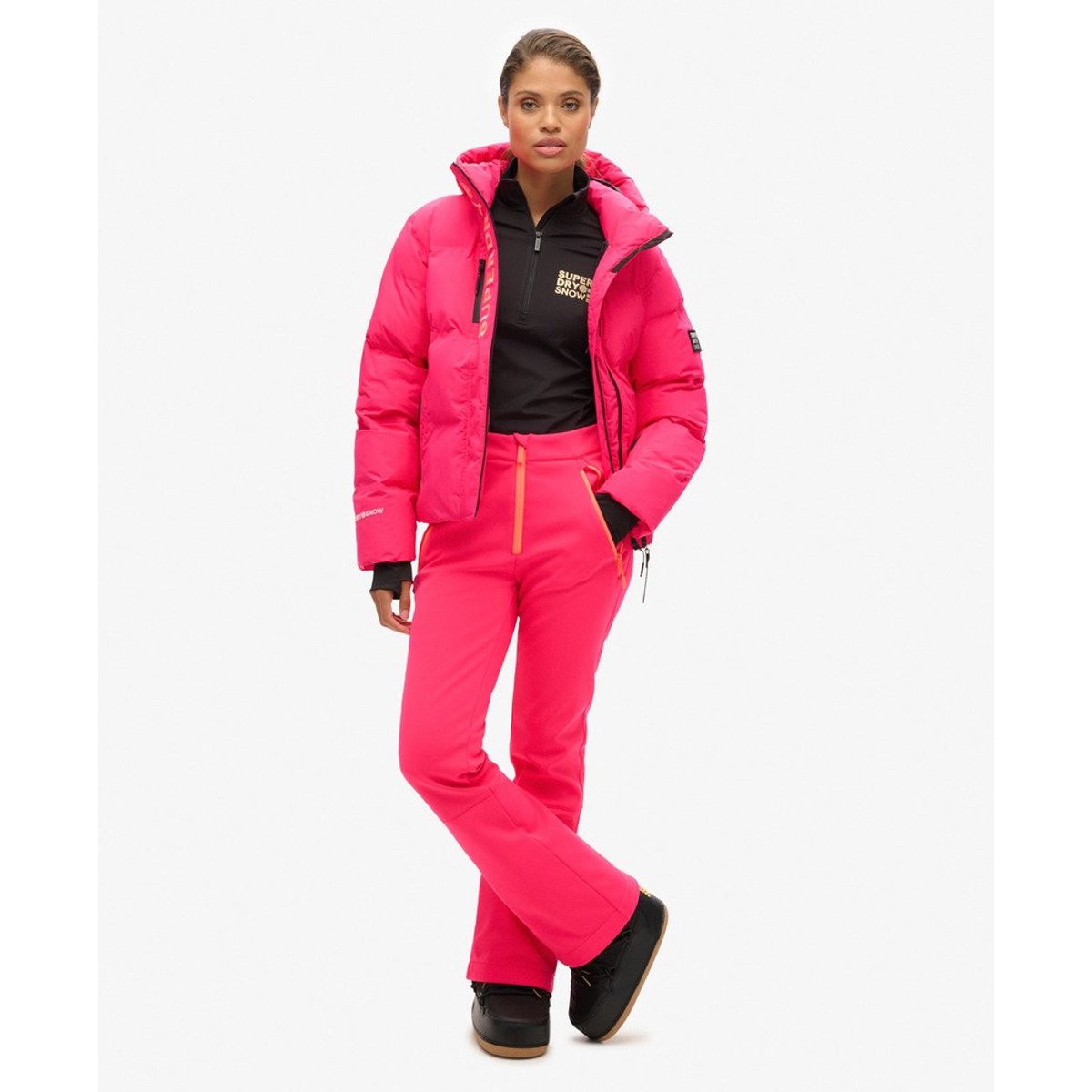 Pantalon de ski slim Softshell rose hyper flashy, SUPERDRY