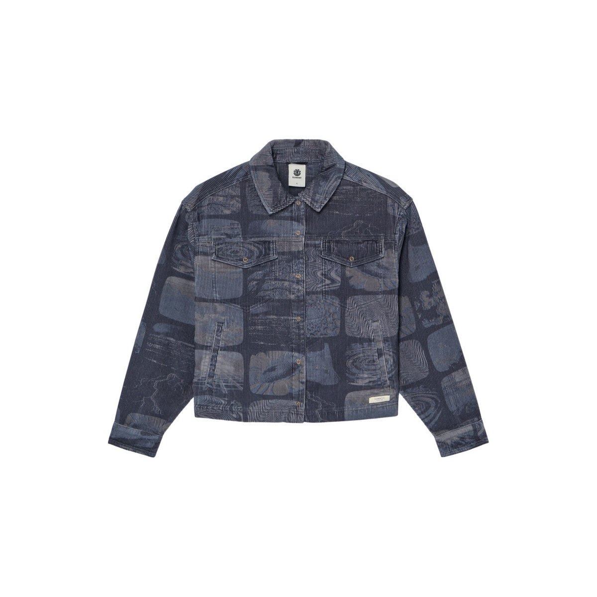 Chemise manches longues en velours côtelé PRINTED CORD bleu analog, ELEMENT