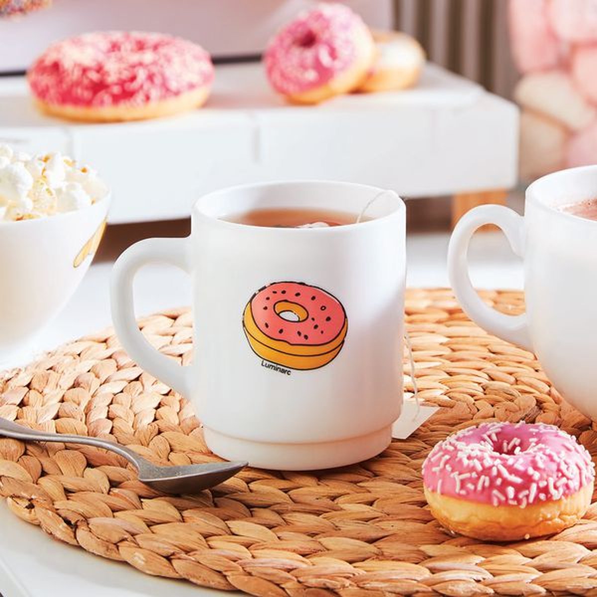 Mug 29 cl décoré -POP GOURMANDISE blanc, LUMINARC