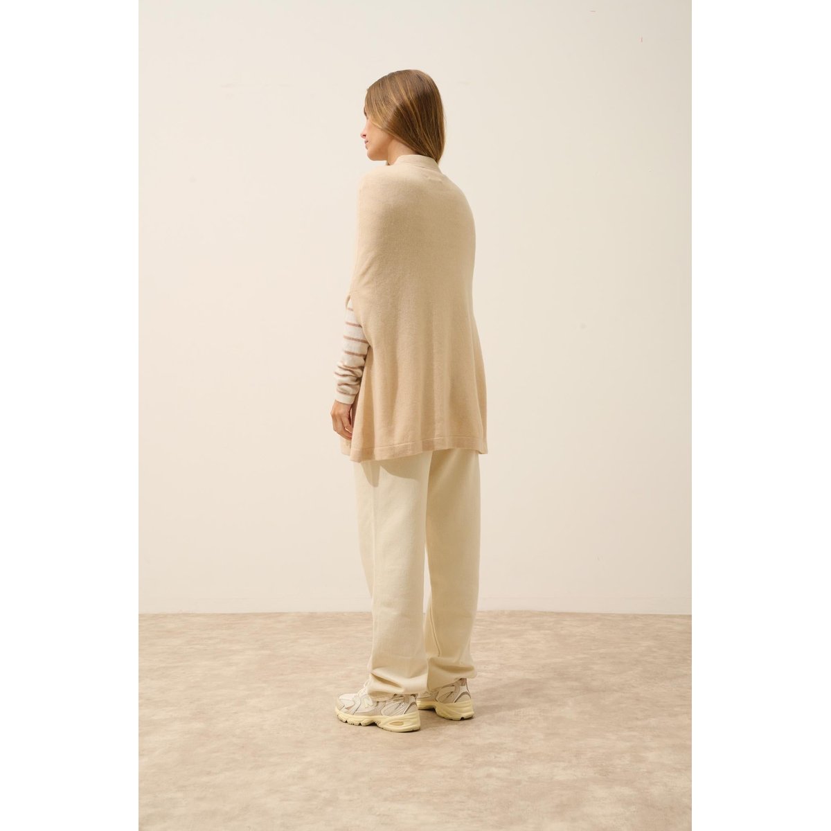 Cape Col Rond Cordon Coulissant Sable Miamar beige, JUST CASHMERE