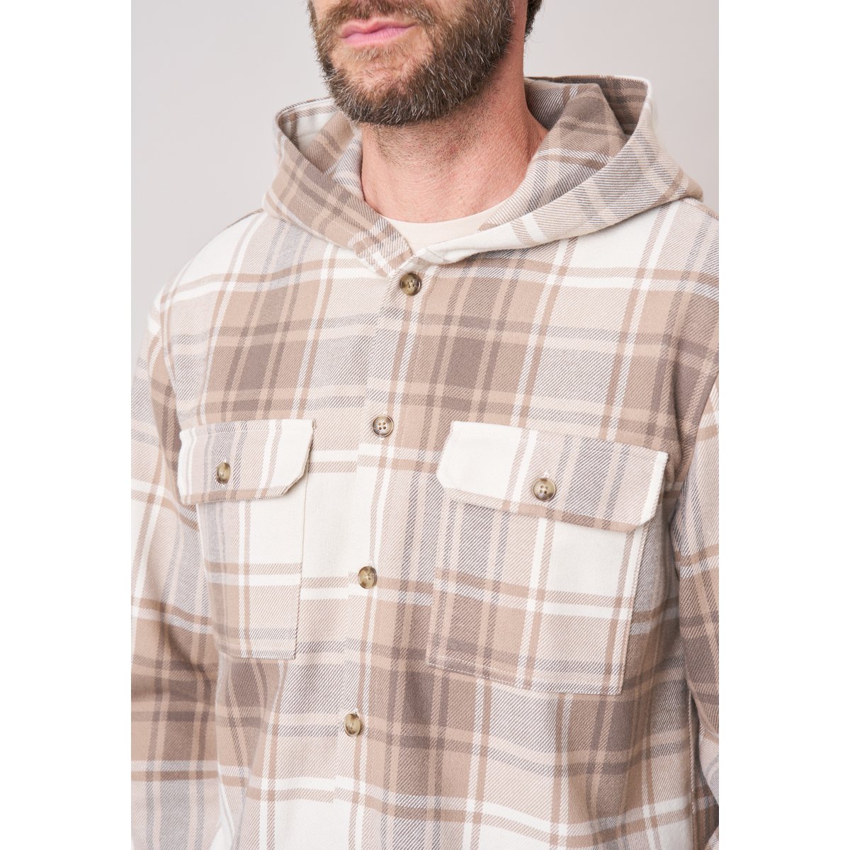 Chemise loose homme à carreaux PUEBLO dune, DEELUXE