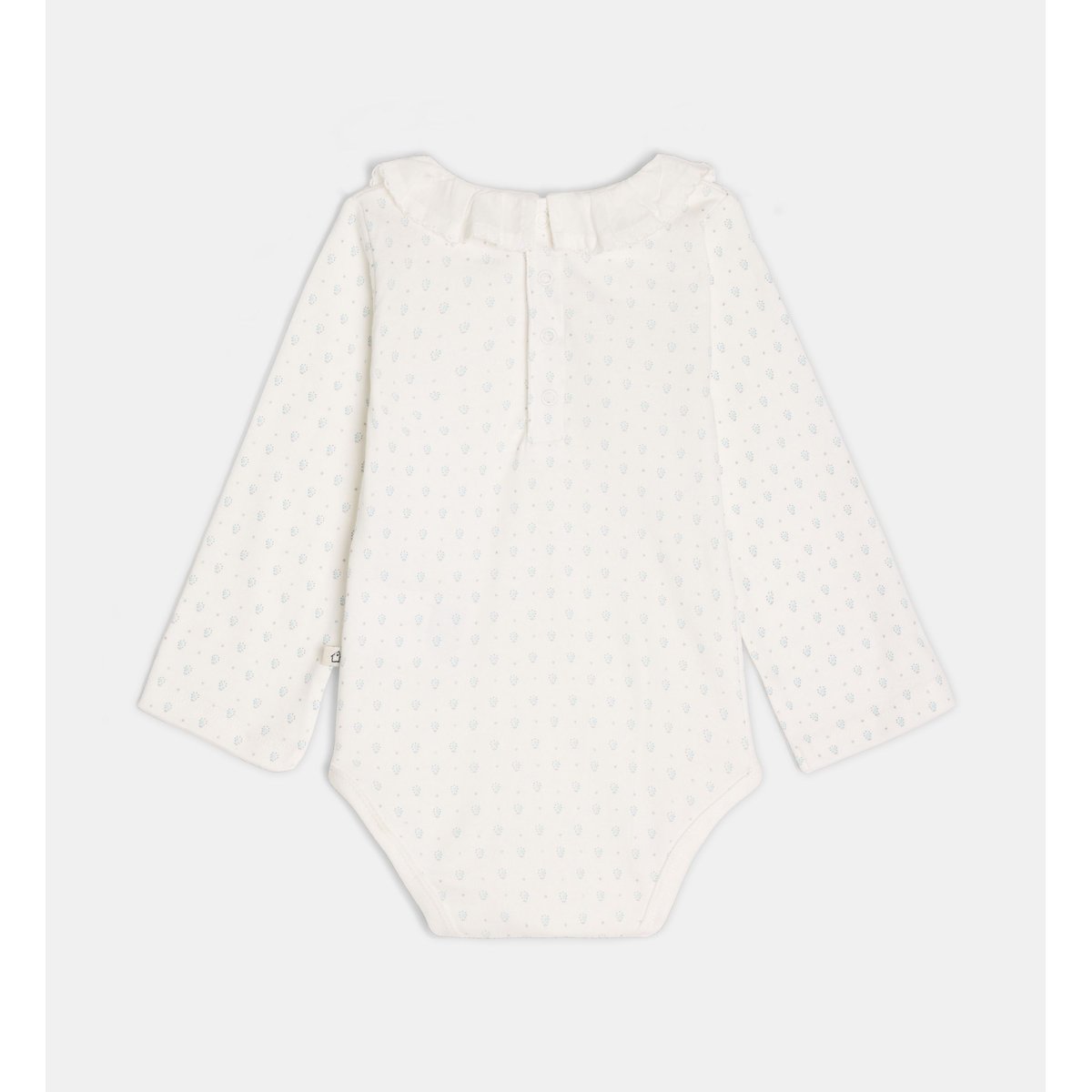 Body taloise en coton bio écru et bleu, CADET ROUSSELLE