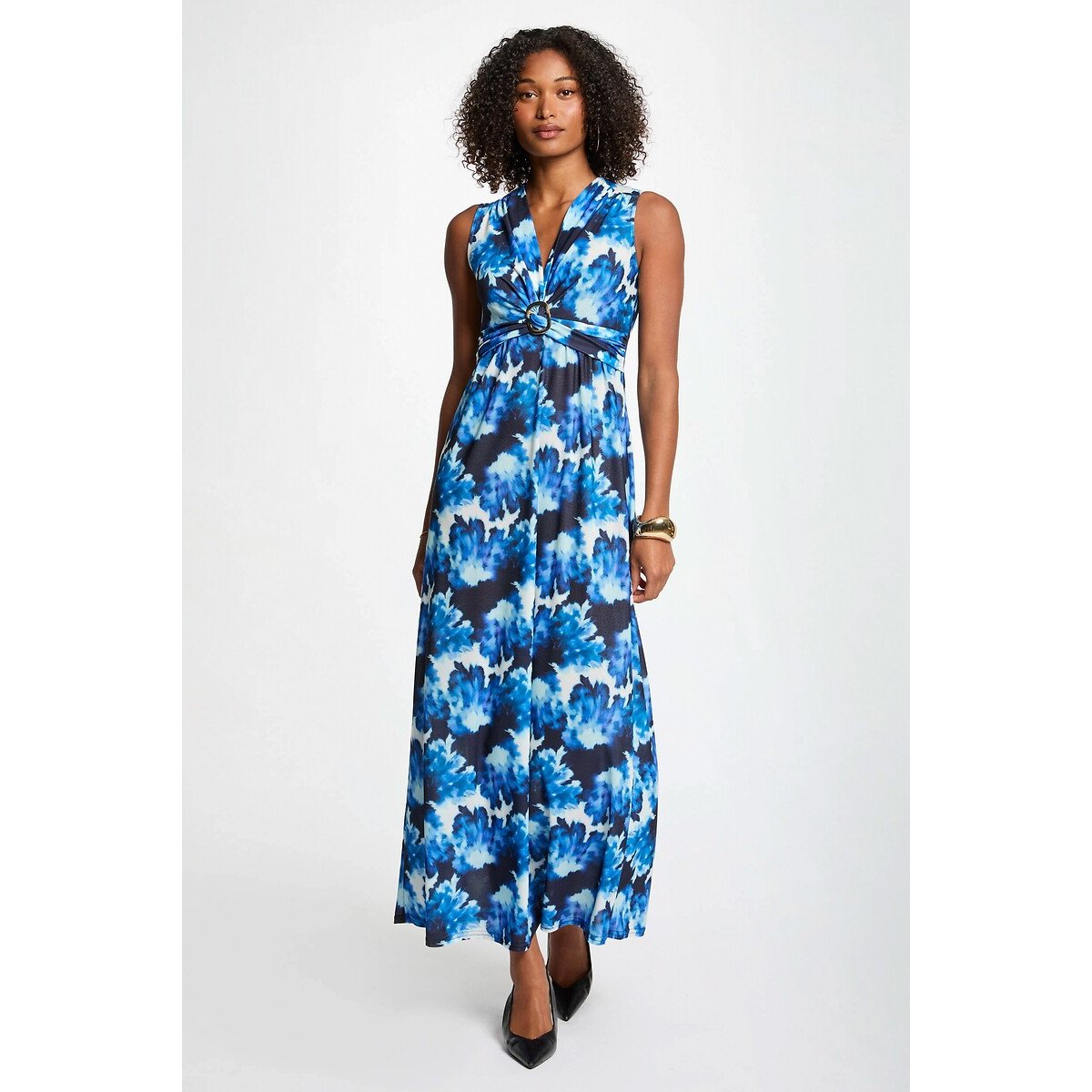 Robe longue droite imprimée imprimé, MORGAN