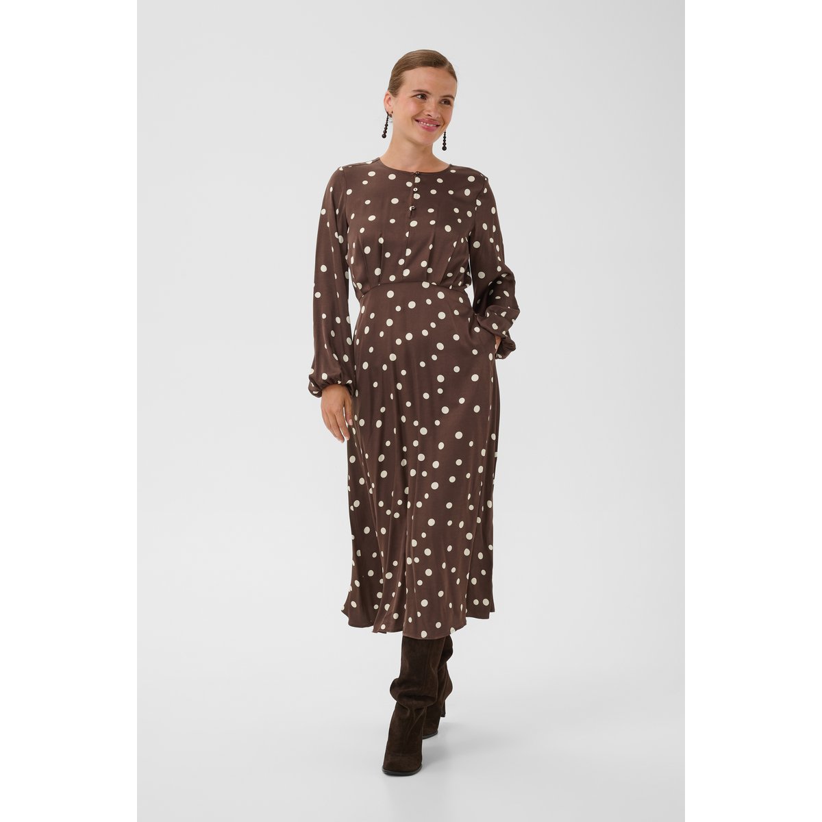 Robe marron brown/whitecap dot, CULTURE