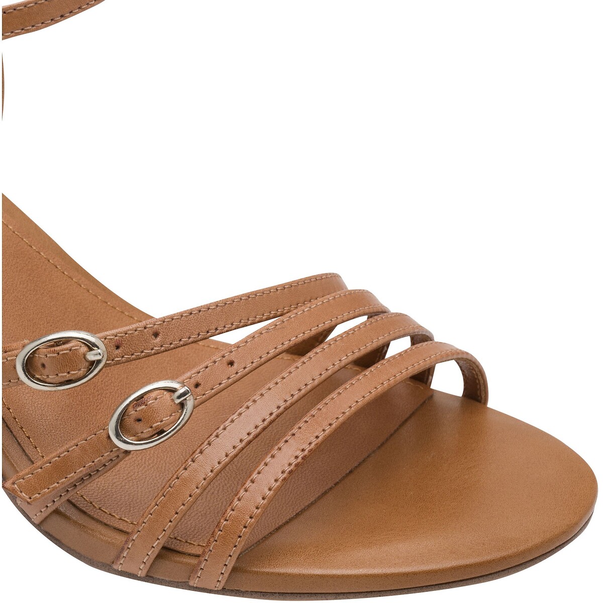 Sandali con tacchi, in pelle cognac, TAMARIS
