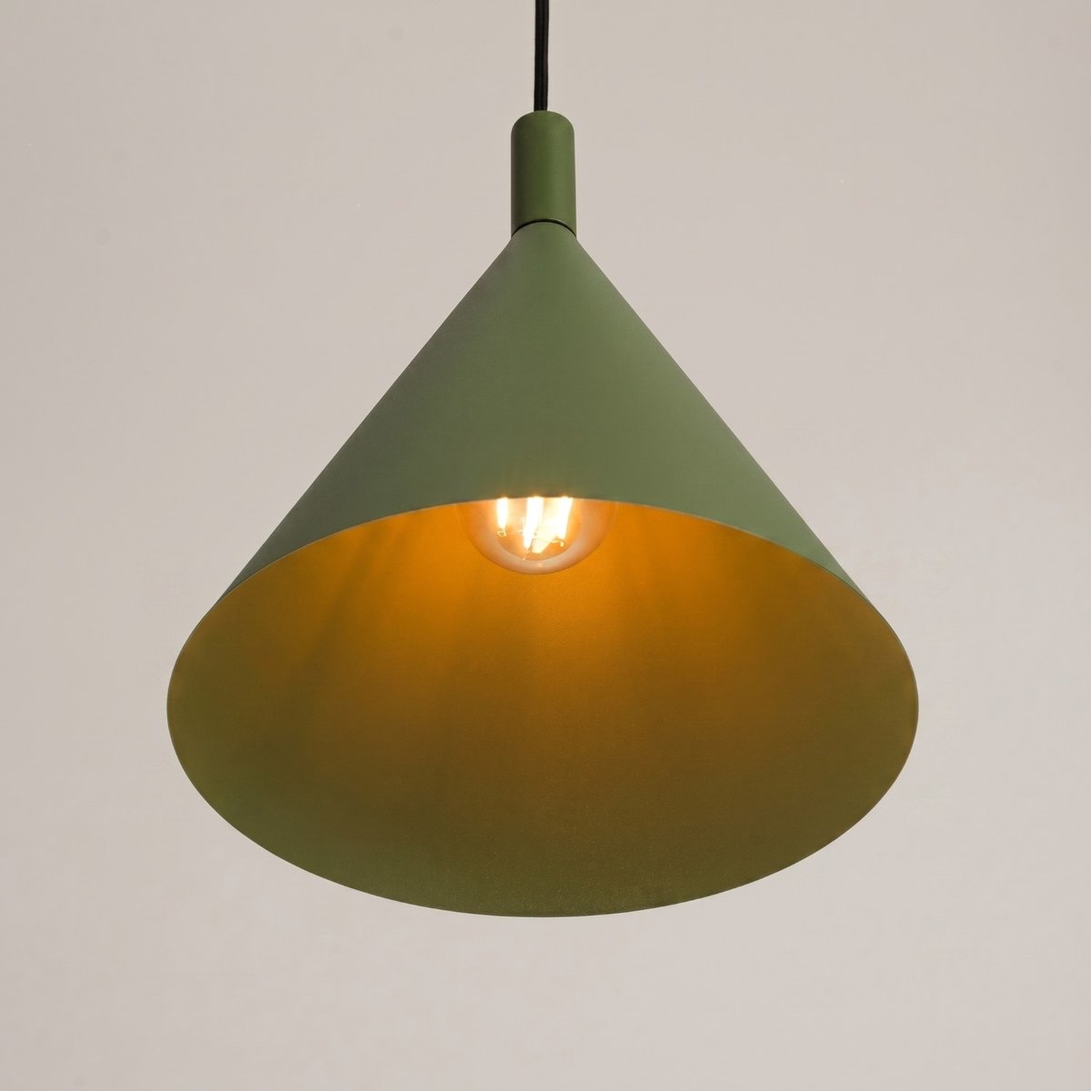 Suspension Acier Vert Olive E27 1 NOX vert olive, EDEN
