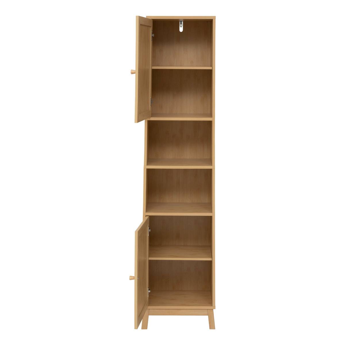 Colonne de rangement 2 portes CANE marron, 5FIVE SIMPLY SMART