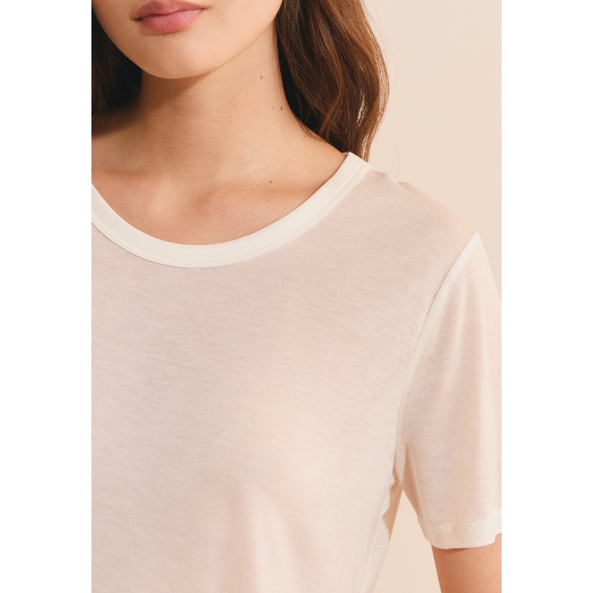T-shirt col rond manches courtes ALEXIS TS R blanc, ETAM
