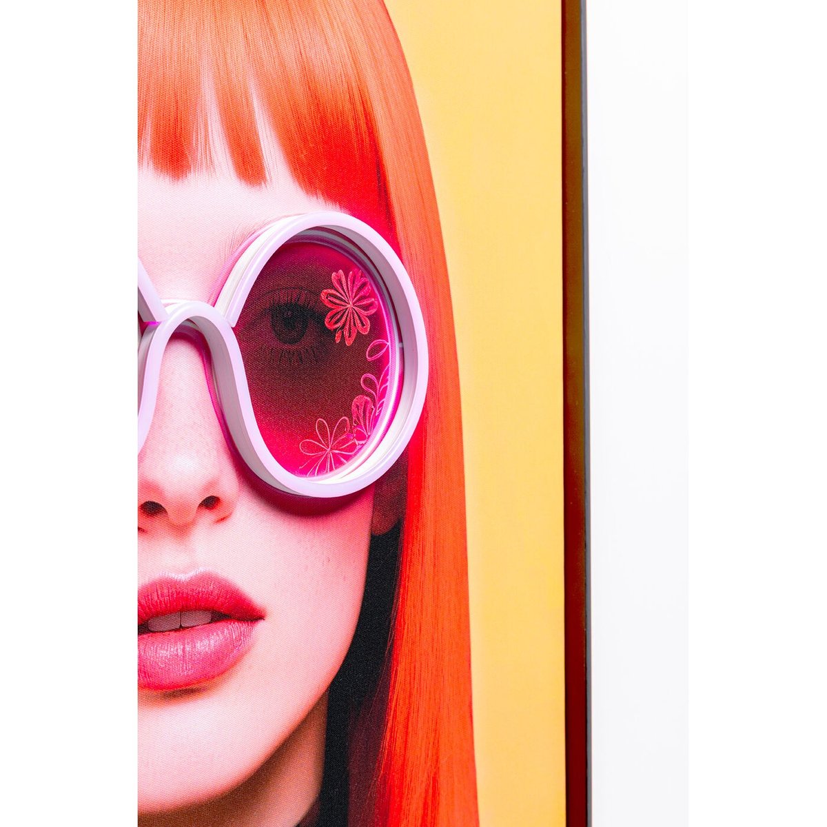 Tableau LED lunettes de soleil fleurs orange, KARE DESIGN