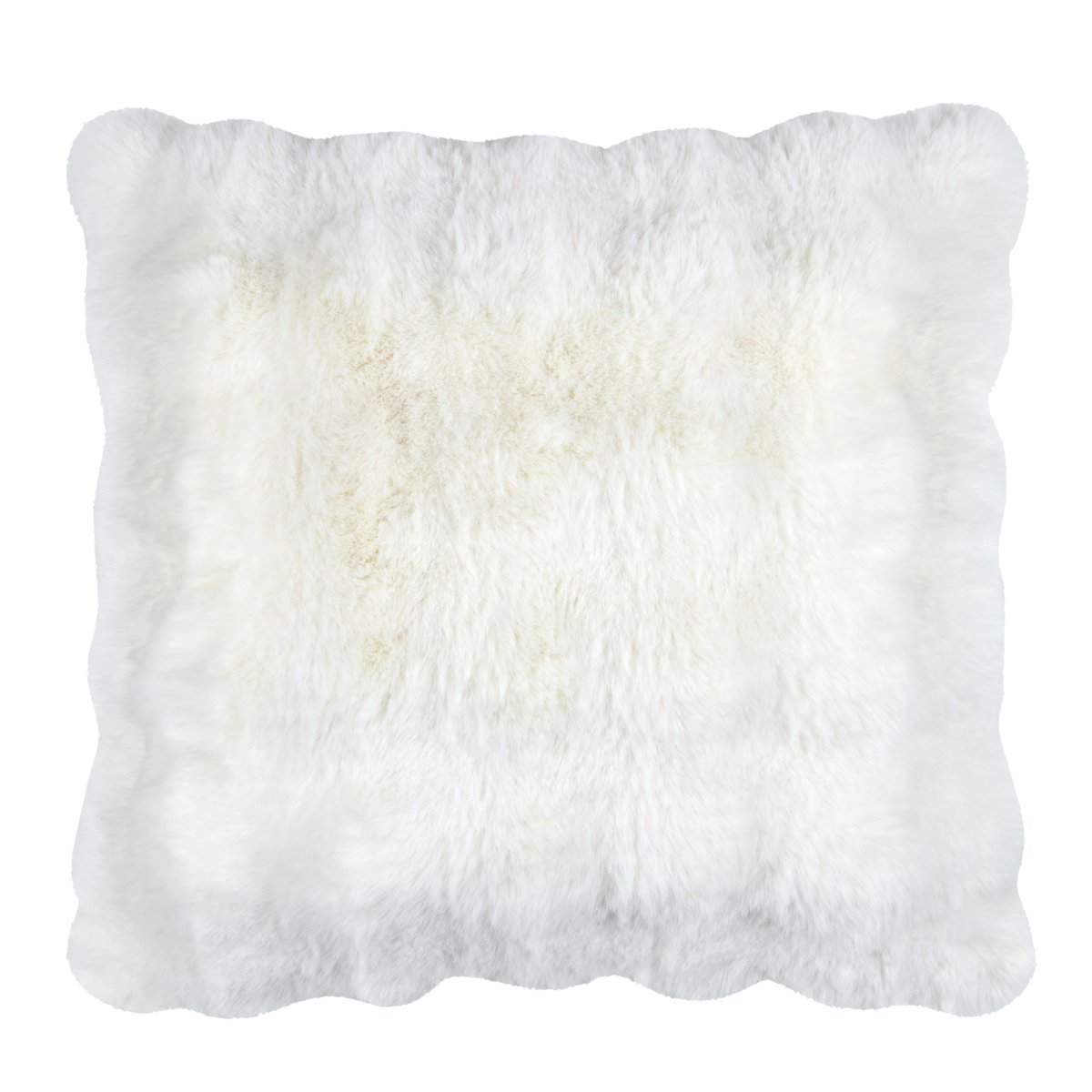 Coussin déhoussable imitation fourrure ecru, LOVELY CASA