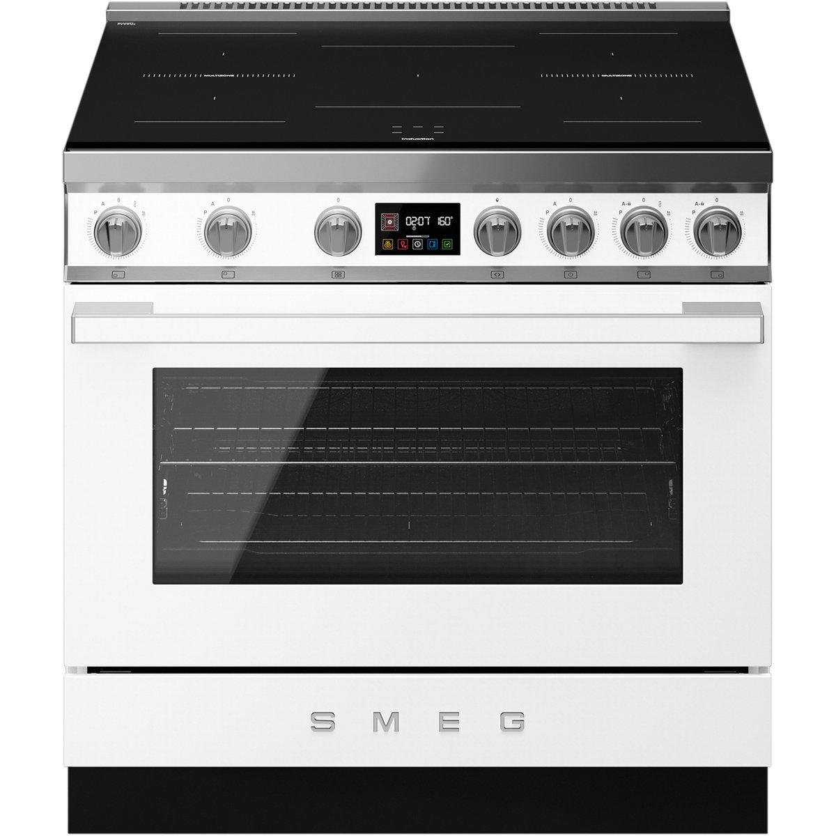 Piano de cuisson induction 5 feux 90 cm CPF90I1P blanc brillant, SMEG