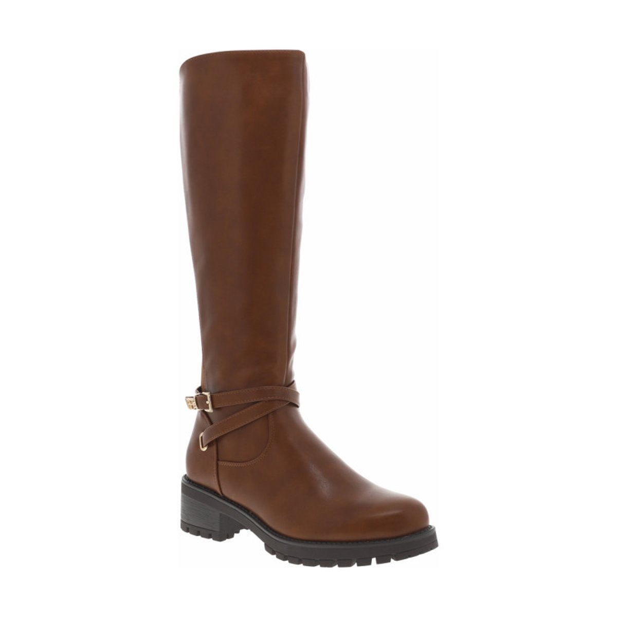 Bottes noires pourvue d'une fermeture zippée et de liens décoratifs camel, LPB Les P'tites Bombes