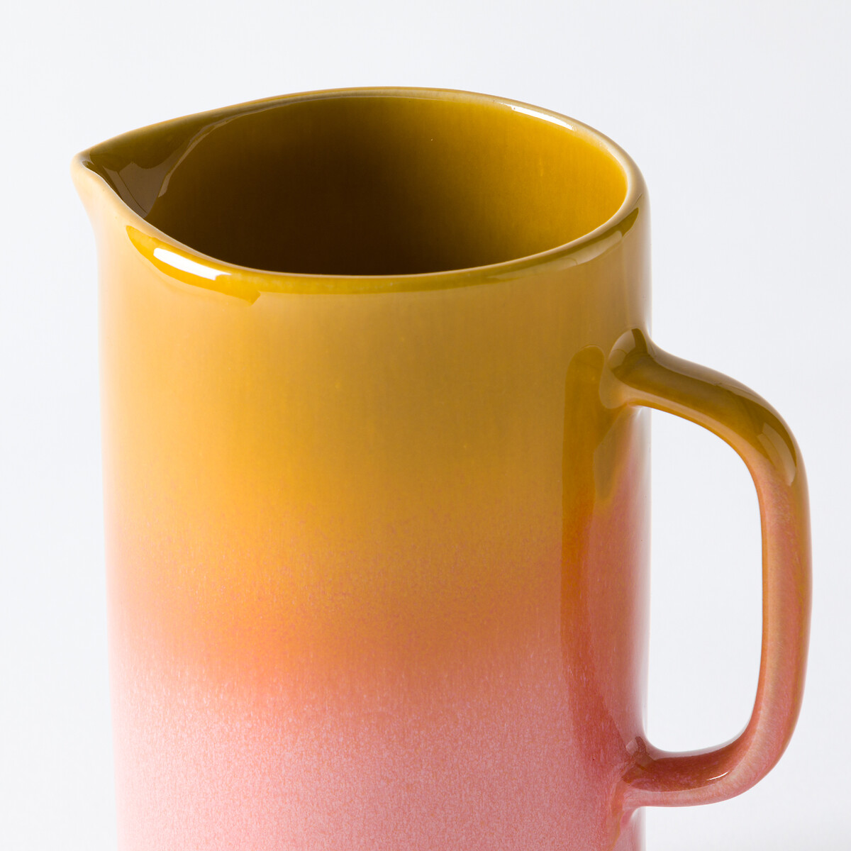 Ikora Jug in Reactive Glazed Stoneware yellow/pink , LA REDOUTE INTERIEURS