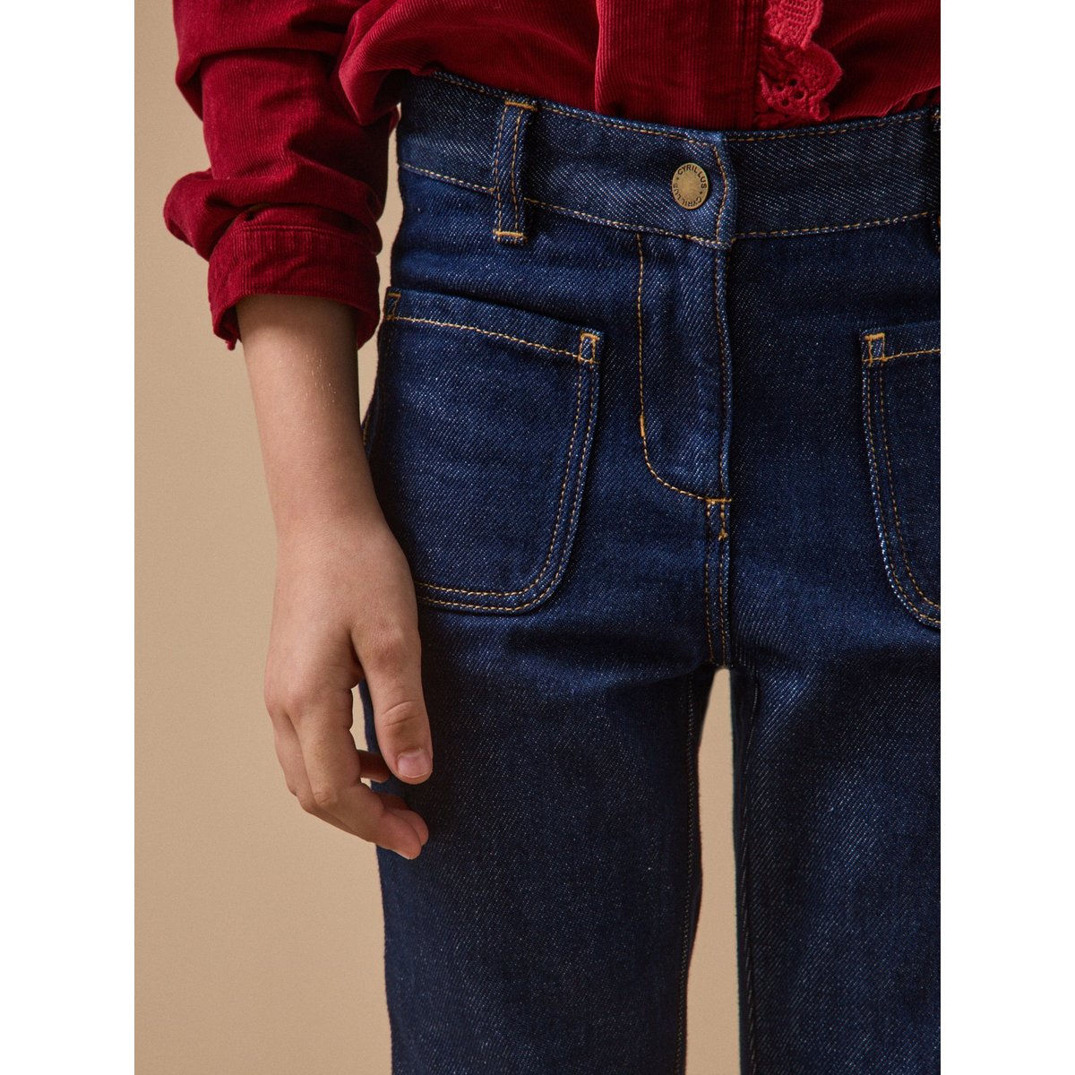 Pantalon flare denim denim brut, CYRILLUS