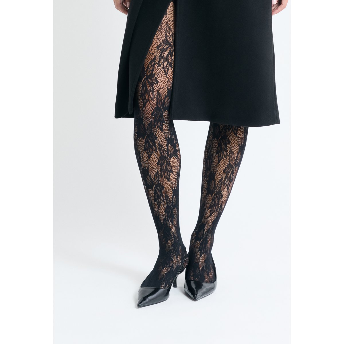 Collant transparent à motifs ORPHEE noir, ETAM